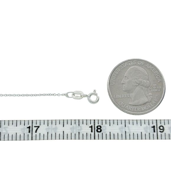 Vintage Italy MD Sterling Silver 925 1.2mm Cable Link Chain Necklace 18" - Picture 3 of 3